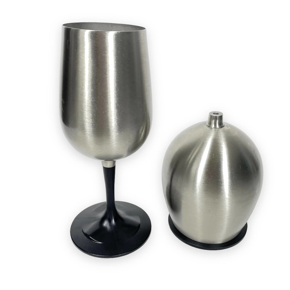 GSI Outdoors Glacier Stainless Steel Nesting Wine Glasses Set Camping RV Travel